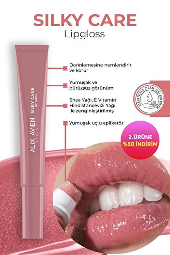 Alix Avien Dolgun Gürünüm ve Nemlendirici Etkili Dudak Parlatıcısı - Silky Care Lipgloss 306 Glutters In Pink