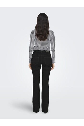 ONLY Γυναικείο μαύρο Onlblush Mid Flared Dnm Rea2343 Noos Jean 15324908-Blackdeni