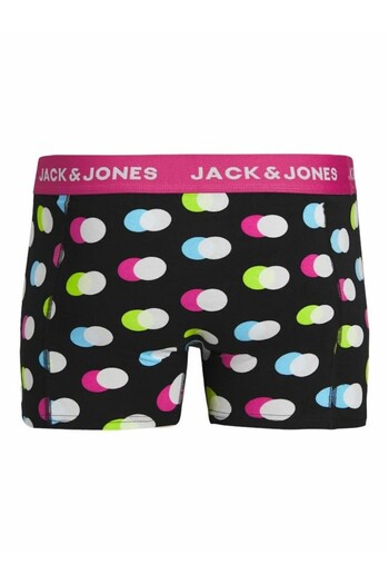 Jack & Jones Men's Black Jacreese Trunks 3 Pack Sn Boxer 12255820-Black