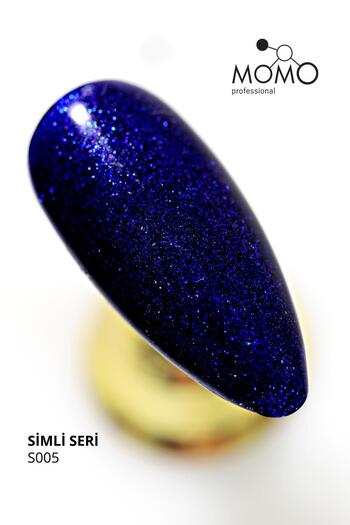 MOMO professional Kalıcı Oje S005, Simli Safir Mavi, 4 ml, TPO- FREE