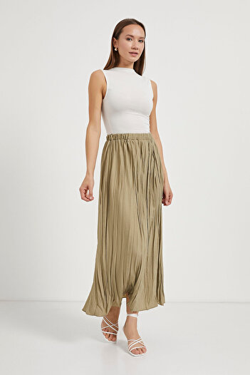 Arma Life Armalıfe 25073 Maxi Women's Skirt with Kraş Detail and Elastic Waist