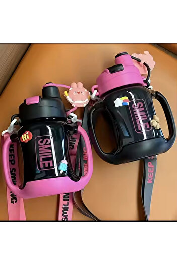 One Gate Smile- Fitness Portable Ton-Ton Bucket Plastic Straw Water Bottle 850ML