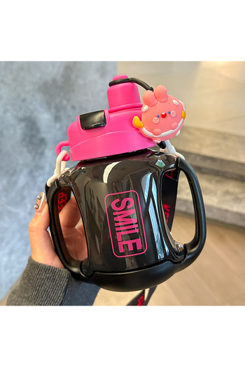 One Gate Smile- Fitness Portable Ton-Ton Bucket Plastic Straw Water Bottle 850ML