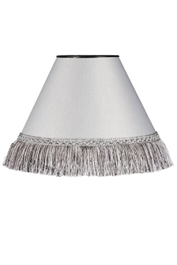 VENON Light Gray Fabric Lighting Floor Lamp Shade with A.Grey Tassles
