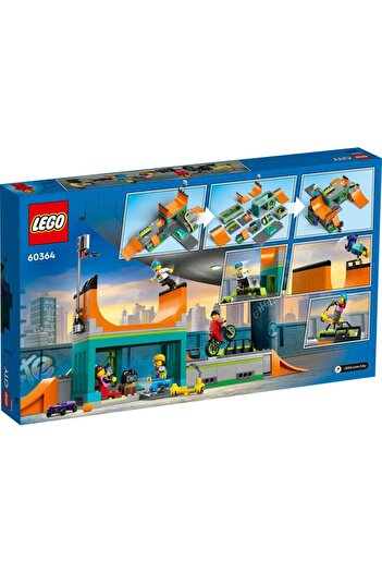 LEGO مجموعة بناء لعبة سيتي ستريت سكيت بورد بارك 60364 (454 قطعة)