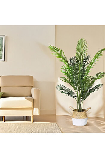 AGD Artificial Areca Palm Trees, 120 cm, Realistic Indoor Plants for Office and Home Decor, Green