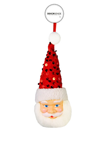 Dekorsende Christmas Ornament Santa Claus Head Red 25 cm