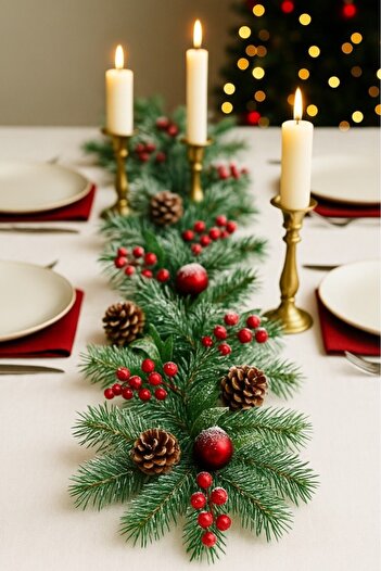 BeySüS Christmas Pine Tree Ornament Pine Branch with Pinecone Cocknail 120 cm