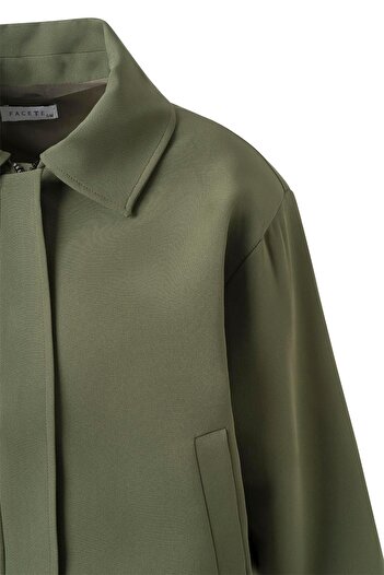 FACETTE Women's Khaki Padded Short Bomber Jacket