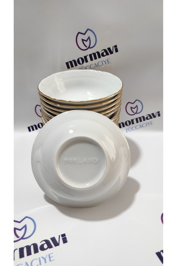 Porland Gold Lonely Porcelain Soup Bowl - 13 Cm, 12 Pieces