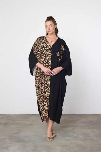 bacc Φόρεμα Maxi Boy Leopard Κέντημα Κεντημένο Υφαντό Βισκόζη Bcvl-253102