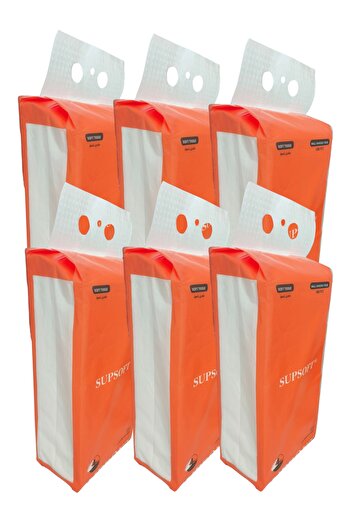 Generic Wall Hanging Facial Tissues, 4-Ply, 1380 Sheets, Pack of 6, Turquoise
