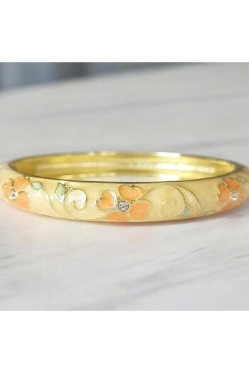 POKAK Colorful Enamel Pearlescent Stone Handcuff Bracelet