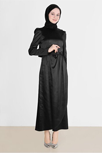 Alvina Satin Belted Dress - Model 42527