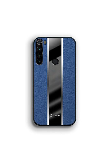 Zebana Xiaomi Redmi Note 8 Uyumlu Kılıf Premium Deri Kılıf Mavi