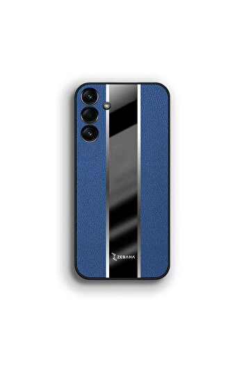 Zebana Samsung Galaxy A25 5G Uyumlu Kılıf Premium Deri Kılıf Mavi