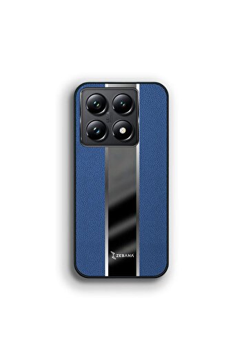 Zebana Xiaomi Mi 14T Uyumlu Kılıf Zebana Premium Deri Kılıf Mavi