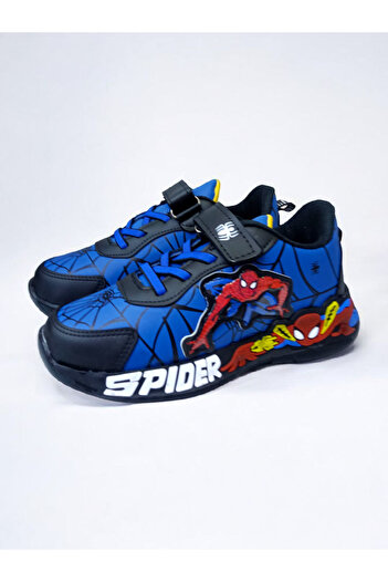 pediashoes Spiderman Lightweight and Flexible Soft-Soled Sports Shoes Are Available in Sizes 26 to 30.