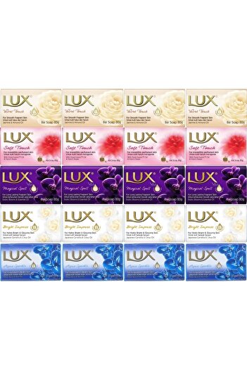 LUX Soap 80Gr (Mixed Set of 20) Soft Touch/Velvet Touch/Magicial Spell/Aqua Sparke/Bright Impress