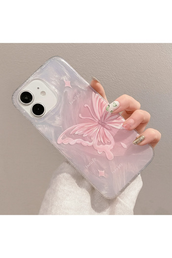 OVADA iPhone 11 Uyumlu Kamera Koruma Çıkıntılı Kelebek Baskılı Premium Kalite Kılıf