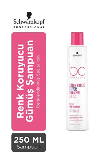 Bonacure Bc Clean Renk Koruyucu Gümüş Yansıma pH Şampuanı 250ml | İstenmeyen Tonları Engeller, Küllü