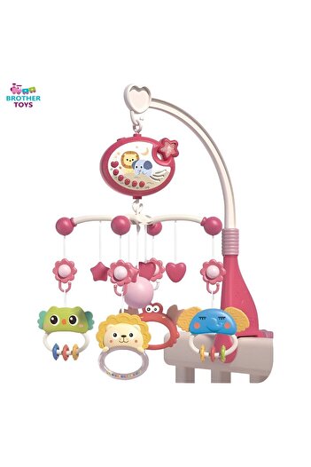 Brother Toys Tavana Yıldız Yansıtan Pilli Işıklı Müzikli Uzaktan Kumandalı Dönence Beşik Bebek 360° Dönebilir