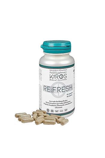Kiros Diet RE:FRESH, Digestive and Detoxifying Supplement With Ganoderma and Triphala, 60 Tablets