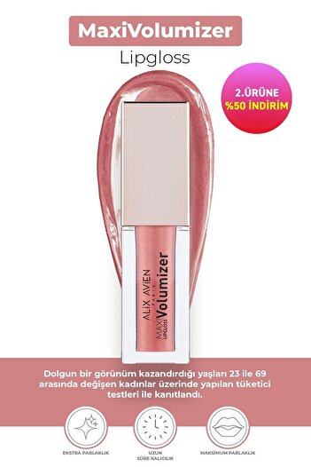 Alix Avien Maxivolumizer Lipgloss 213 - Mirrored Pink - Kalıcı ve Nemlendirici Ruj - Dolgunlaştırıcı Etki