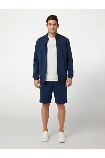 Guess Blue Men's Stand Collar Jacket - Full Zip New Arlo S Model