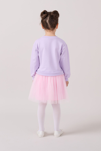 Minipodyum Cherry Detailed Tulle Girl's Dress