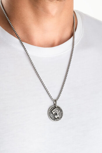 So CHIC... Steel Men's Necklace with Roaring Lion Figure