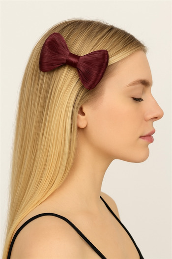 TAKIŞTIR Red Colored Haired Ribbon Figured Collet Buckle