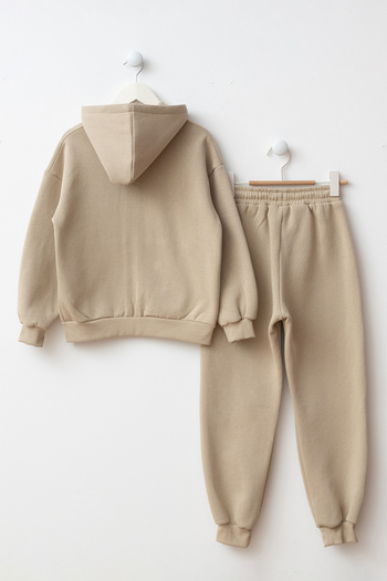 Minipodyum Printed Front Zipper Boys' Bottom Top Tracksuit Set
