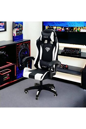 Al Saada Home Movable Gaming Chair Black and White