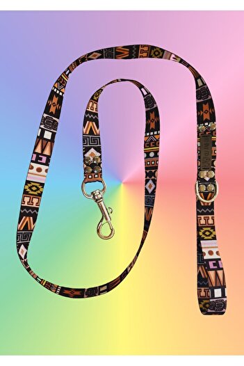 Oli and Lui Aztec Denim Dog Walking Strap - Dark
