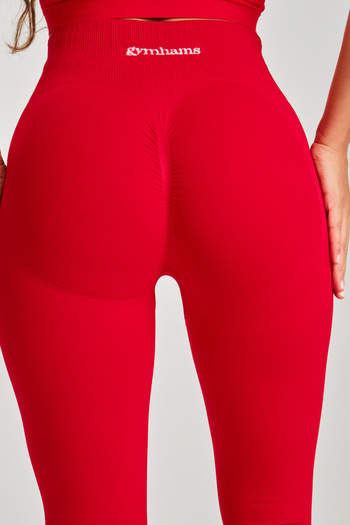 gymhams Red Sculpta Series (High Recovery) Hip Gathering Shaper Push up Women's Sports Leggings