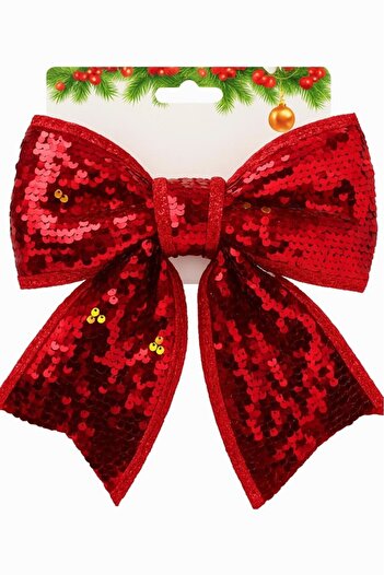 BeySüS Christmas Tree Ornament 30 cm Sequined Red Bow