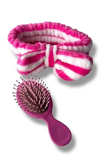 TAKIŞTIR Fuchsia Color Hair Band and Comb Set