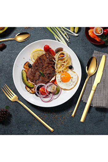 Trendy's Set of 12 stainless steel cutlery for 4 people TRENDY'S, gold