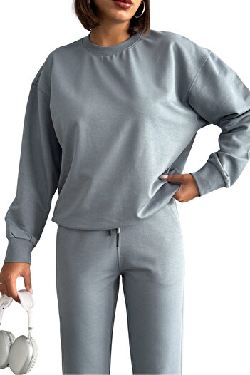 KAPHONE Women's 0 Neck Cotton Sweatshirt