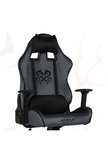 XMAX / Rio Balerion Koyu Plaza Grisi Kadife Terletmez Kumaş Gaming Oyuncu Koltuğu / 120 Kg Taşır