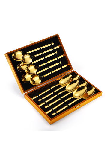 Trendy's Set 12 linguri, stainless stel, TRENDY’S, gold
