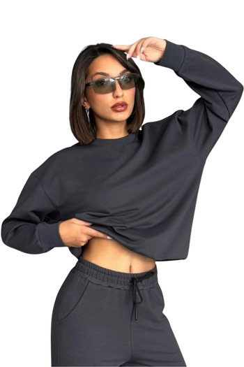 KAPHONE Women's 0 Neck Cotton Sweatshirt