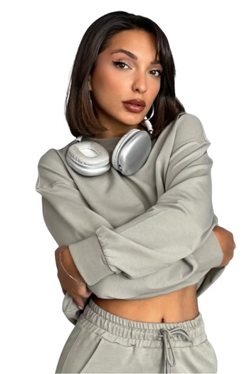 KAPHONE Women's 0 Neck Cotton Sweatshirt