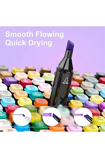Twisoo Dual Tip Art Markers with Carrying Case – Odorless & Non-Toxic Twin Head Permanent Colourin