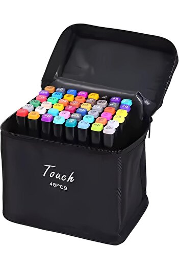 Twisoo Dual Tip Art Markers with Carrying Case – Odorless & Non-Toxic Twin Head Permanent Colourin