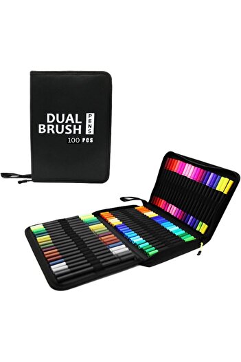Twisoo Dual Tip Art Markers with Carrying Case – Odorless & Non-Toxic Twin Head Permanent Colourin
