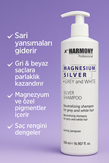X Pro Harmony Magnesium Silver Grey And White Shampoo Gümüş Şampuan 500 ml
