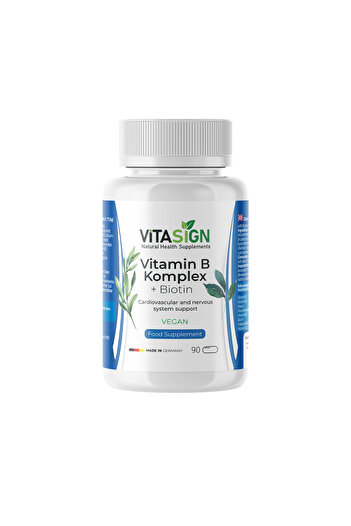 VITASIGN Premium Vitamin B Complex + Biotin, 90 Vegan Capsules – Eight B Vitamins Formula