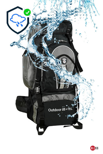 Bliss Professional Gray 85+10 Liter Water Resistant Mountaineer & Camping Bag with Back Support